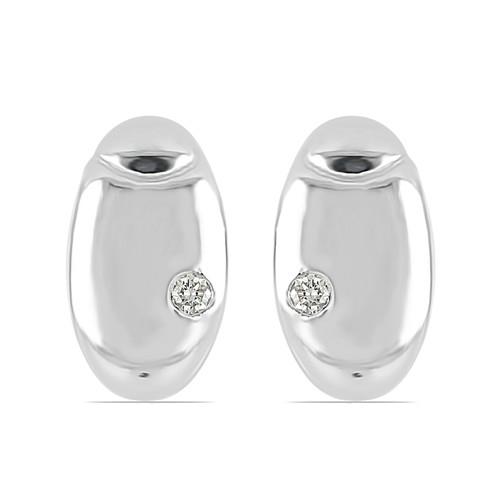BUY STERLING SILVER NATURAL WHITE DIAMOND DOUBLE CUT GEMSTONE STYLISH  EARRINGS